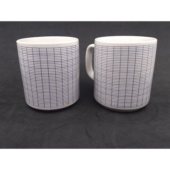 Vtg.set 2 Unmarked Graph Grid Blue Lines Math Phyiscs Mugs - Picture 15 of 16